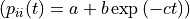 \left(p_{ii}(t)=a+b \exp{(-ct)}\right)